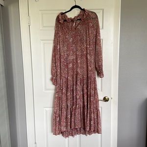 Anthropologie ruffled maxi dress